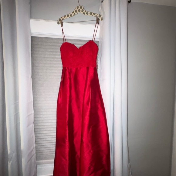 Adrianna Papell Dresses & Skirts - Adrianna Papell Red Strapless Satin Gown